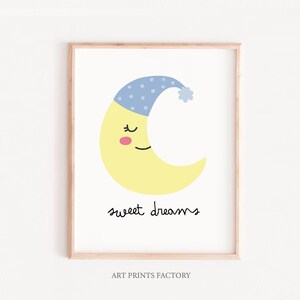 Sweet Dreams Moon Print, Kids Nursery Decor (Digital Download)