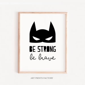 Superhero Wandbild, stark sein Superheld, Superheld Druck, Jungen Raumdekor, Superheld Schlafzimmer, Superheld Drucke, Superheld Geschenk, Superheld