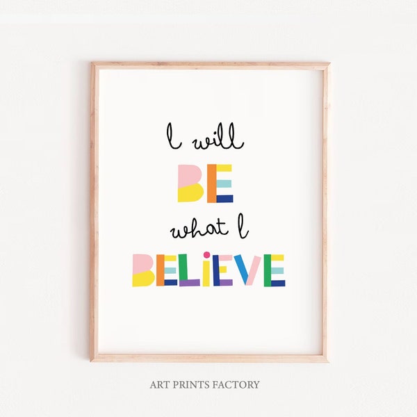Motivational Kids Quote Print, Modern Nursery Decor (Digital Download), printable poster