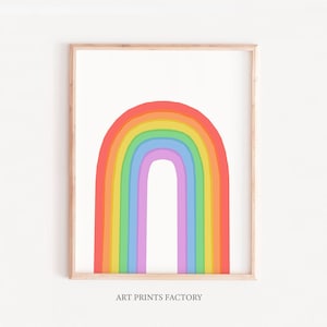 Rainbow modern print, Rainbow art Print, Nursery Wall Art, Kids Wall Art, Modern Kids Art, Scandinavian Nursery Art, Kids Poster, Kids Decor