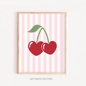 Cherry Print, Trendy nursery art, girls Wall Art, Cherry Poster, Kitchen Print, playroom decor, Fruit Poster, Fruit Print, Nursery Wall Art