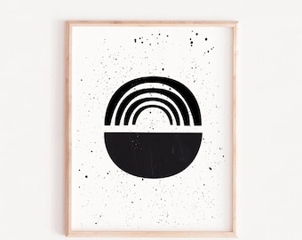 Mid Century Modern Art Print: Geometric Rainbow Arch (Downloadable)