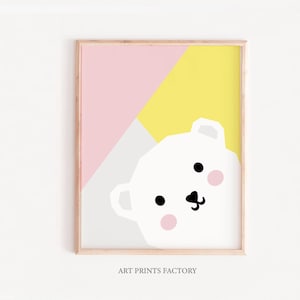 Mädchens Kinderzimmer Kunstdruck, Bär, Kinderzimmer Wanddeko, Kunstdruck, Kinderzimmer Dekoration, Wald Spielzimmer, Kinderbild, Kunstdruck