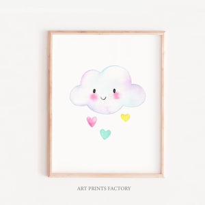 Girl cute wall art, nursery prints,  cloud poster, cloud decor, cloud art, cloud wall art, printable cloud, kid room decor, nursery wall art