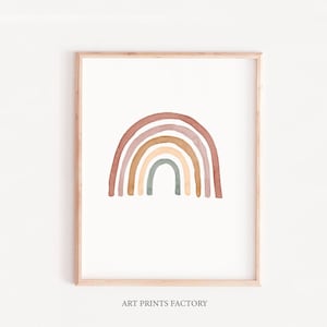 Earthy Rainbow Nursery Print: Boho Kids Decor (Digital Download)