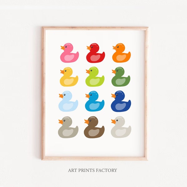 Duck Print Bird Print Art Print Nursery Decor Duck Art Nursery Art Bird Art Wall Decor Wall Art Rainbow Print Kids Room Decor Nursery Art