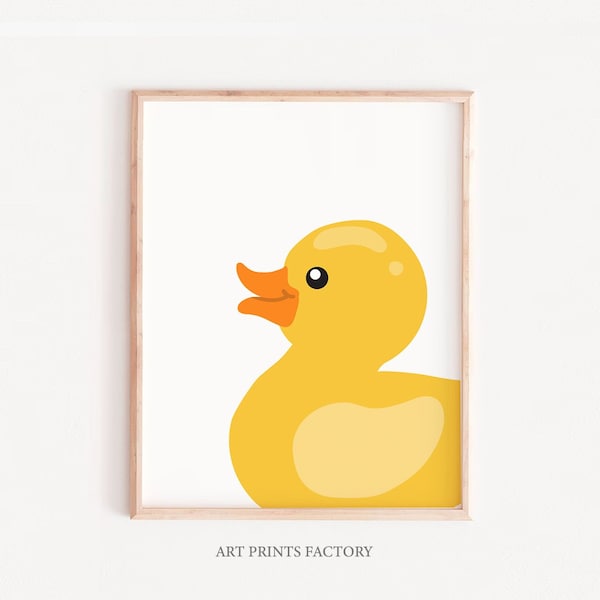 Baby Duck Wall Art Print, baby wall print, DUCK nursery print, baby animal nursery art, Nursery minimal art, Kids wall decor, bathroom print