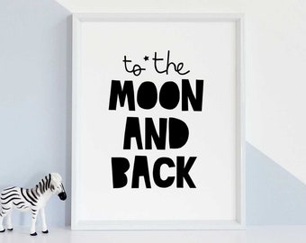 Moon and Back Print - Etsy