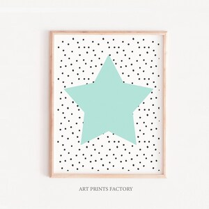 Star wall art printable, Baby wall art printable, nursery decor,  gender neutral, baby gift, Star print,  kids room art, children art, mint