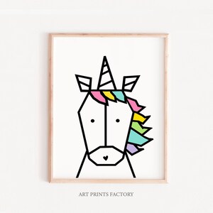 Unicorn nursery print girl, Unicorn girl room print, Baby girl nursery prints, PRINTABLE wall art,modern girl prints, toddler wall art, gift
