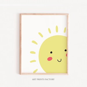 Cartel imprimible del sol / impresión del sol de la sonrisa, cartel de la habitación de los niños, cartel de los niños lindos, cartel de la guardería, artprintsfactory ARCHIVO DESCARGABLE, arte