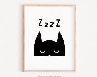 Sleeping Superhero Print – Kids Room Decor (Digital Download)