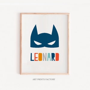 Impresión de nombre personalizada, impresión de nombre personalizado de superhéroe, arte de la pared de la guardería, arte de la pared de los niños, impresión del nombre de los niños, impresión del nombre de los niños, impresión del nombre del arco iris