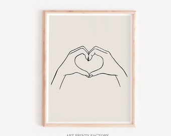 Love Hands Line Art Print: Minimalist Couple Decor (Digital Download)