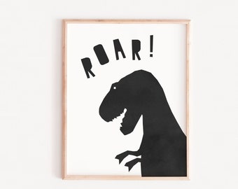 Dinosaur nursery prints, colourful wall art, DINOSAUR print, Toddler room decor, baby nursery decor, dinosaur decor, black white prints DINO