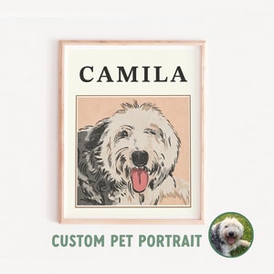 Custom Pet Portraits Using Pet Photo, Personalized draw Dog Portrait Cat Portrait Custom pet gift Custom Pet Art Pet Drawing, digital file