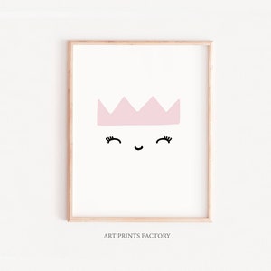 Decoração de parede para quarto de menina, Estampa de coroa para berçário, Arte para berçário de menina, Download instantâneo de decoração para bebê menina, Arte de parede para berçário, Arte para quarto de menina, Estampa para bebê