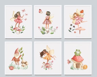 Fairy nursery art, fairy Garden Wall Art, Fairy Nursery Print, Baby Sower Gift, Girls Room Decor, Fairy Wall Art, Pink Baby Room, Fairy art