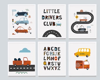 Transportation Prints Set: Vehicle Nursery Decor (Digital Download) boys printable poster