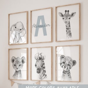 Baby boy wall art, Safari Nursery Print, set of 6, boy Prints, Safari Nursery Decor, Safari Baby Shower, Gift Neutral Nursery ,Animal Prints