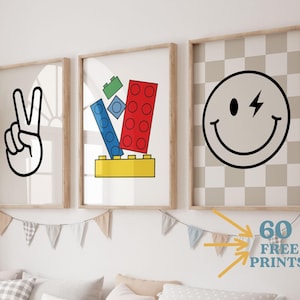 Kids Building Blocks Prints,boys Bedroom Posters, Block wall art, Block Playroom Prints, Boy Building Block Prints,  Print Digital Download