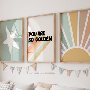 Boho Nursery Prints: You Are So Golden, Star, Sunshine (Digital Download)