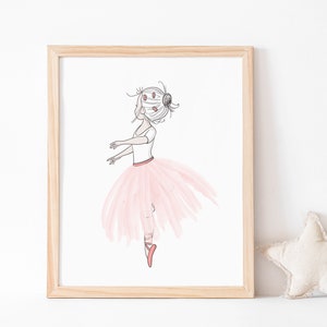 Ballerina wall art, SALE PRINT Girls Room Decor, Pink tutu, Ballerina print, Baby girl nursery wall art,Ballerina art,ballerina Dancer print image 3