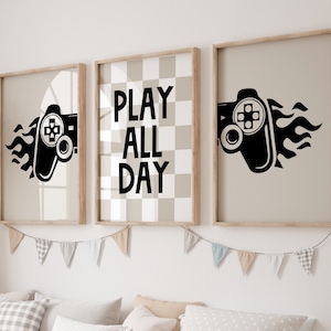 Gaming Prints, Gaming Poster, BOYS WALL DECOR, Gaming Wall Art, Set of 3, Gaming Room Decor, Gamer Gift, Games Room Art, Video Game Print