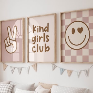 Kind girls club wall art, kids wall print, Nursery Wall Art, girls wall art, retro nursery, Children Wall Art, perfect birthday gift, decor