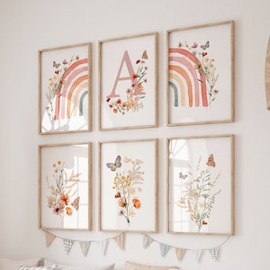 Boho Nursery, custom name print,Wildflower Nursery Decor,  Floral Nursery, Girl Nursery Decor, flower nursery, flower nursery print, nursery