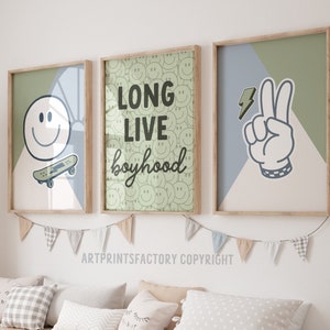 Long Live boyhood Sign, Playroom Wall art, Playroom Sign, Kid room print, Play Room smiley Hanging, green Toddler Room,  Long Live Boyhood