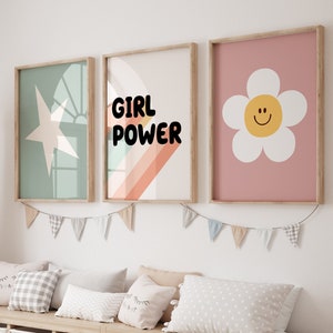 Mädchen Bilder Set: Kinderzimmer positive Affirmationen (Digitaler Download)