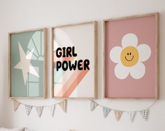 Retro Girls Print Set: Playroom Positive Affirmations (Digital Download)