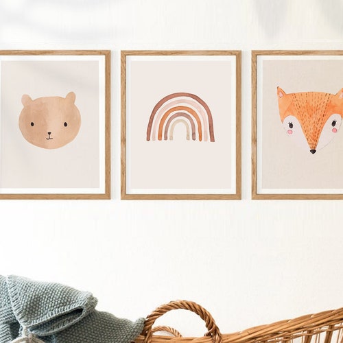 Gender Neutral Nursery Art Set of 3 Baby Shower Gift Etsy