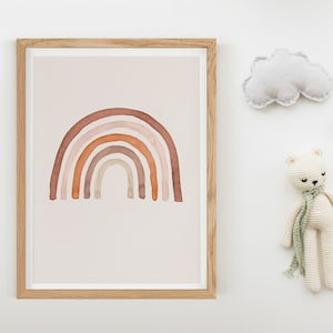 Kindergarten Drucke Regenbogen, Digitaldruck, Beige Regenbogen Druck, Kindergarten Drucke, druckbare Kunst, Kinderzimmer Dekor, Scandi Druck, Scandi Kindergarten, Geschenk