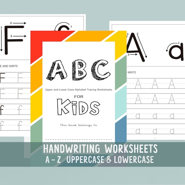 Handwriting Practice Sheets, uppercase lowercase, Handwriting Practice for Kids, Handwriting Printable, Handwriting Worksheet,Letter Tracing