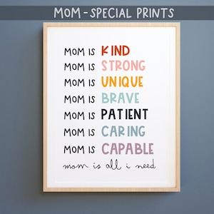 MOM affirmations, mom wall art, Mother&#39;s Day Print, Mother&#39;s Day Gift, Mom Quote, kids mom gift,  kids wall art, artprintsfactory, Mom