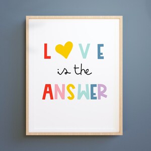 RAINBOW valentine&#39;s day print, valentine printable, art print, kids room decor, nursery wall art, classroom decor, kids wall art, printable