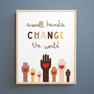 Change The World Diversity Wall Art, kids wall print, Classroom Decor, equality Digital Print, Motivational Art, Inclusive Art, Teacher Gift