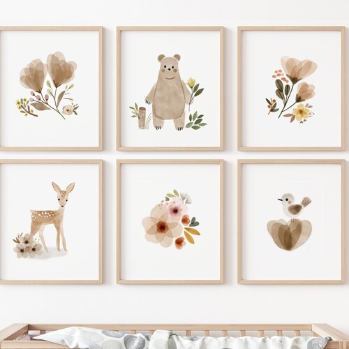 Baby Girl Nursery Wall Art Wildflower Prints Watercolor Etsy