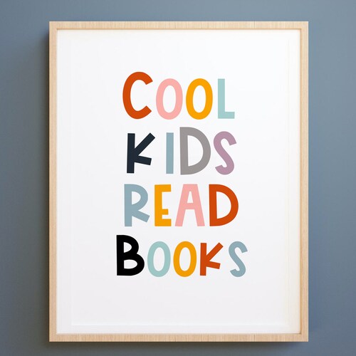 cool kids read books read quote sign book lover gift kids etsy