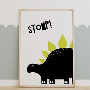 Dinosaur Nursery Print, Kids Wall Art, Poster Gift, Baby Dinosaur, monochrome Room, Decor Boy Girl, Instant Digital Download Printable