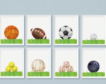 Sports Balls Print Set: Playroom Wall Art (Digital Download)