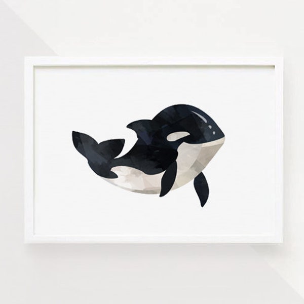 orca wall art, Whale Art Print, Whale Print, Watercolor Art, Coastal Art Decor Orca Nautical Nursery Top Sellers Printable Wall Art Digital