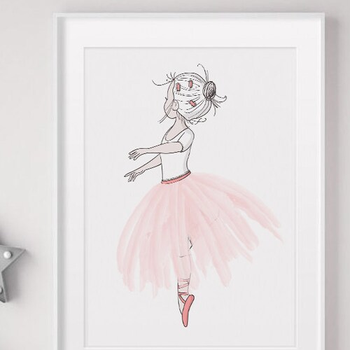 Ballerina Nursery Wall Art Baby Girl Nursery Decor Etsy