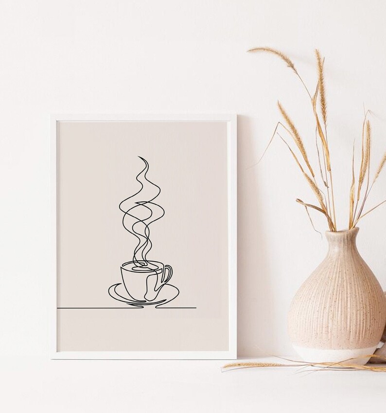 Minimal Coffee Print Coffee Prints Modern Wall Artcoffee Etsy