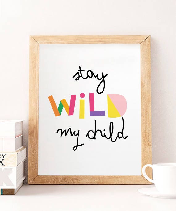Bohemian "Run Wild My Child" Quote Original Digital Home Decor Print 8x10 Bohemian "Run Wild My Child" Quote Original Digital Home Decor Print 8x10