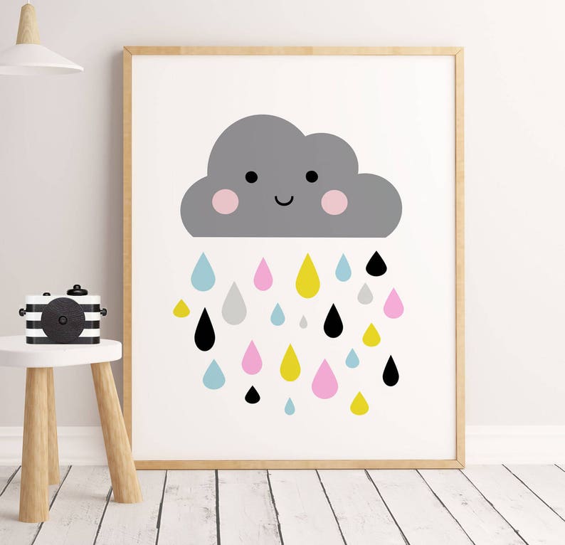 modern kids prints, Neutral Nursery Decor, CLOUD print, PRINTABLE Wall Art, Girl Nursery Print, Kids Room Decor, Pink Nursery, gift image 2