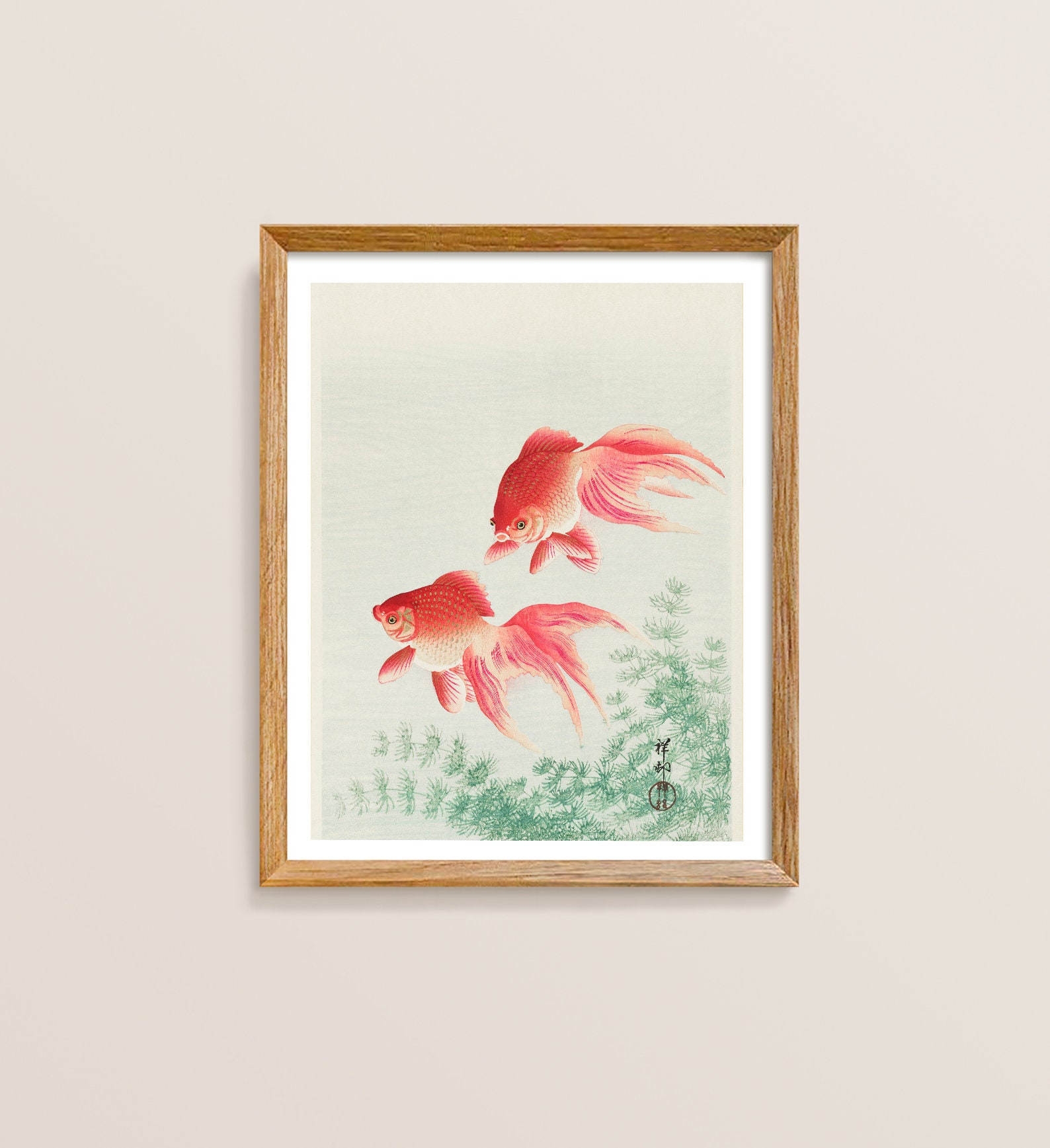 Japanese Fish Print Vintage Fish Prints Japandi Asian Wall Etsy