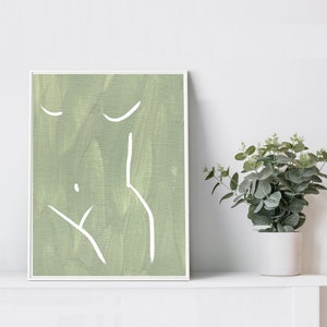 Green Wall Art, woman Digital Print, Wall Art, LIGHT Green Art, Green Print, Abstract Wall Art, Abstract Art, Wall Decor, Digital Download,